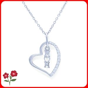 Macy's Heart "Mom" Pendant Necklace for Valentine's Day